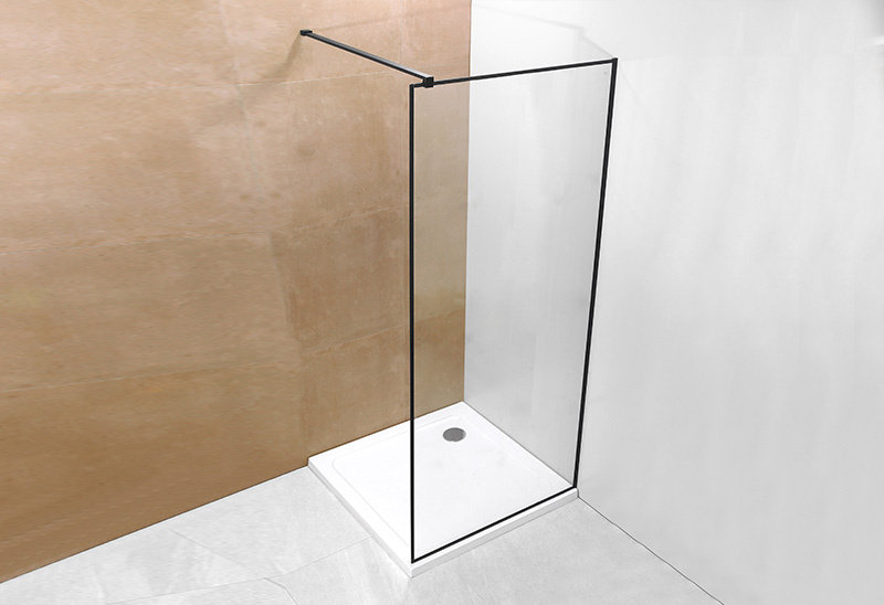 A20P-3 6 / 8mm Glass Walk in Shower Enclous أسود